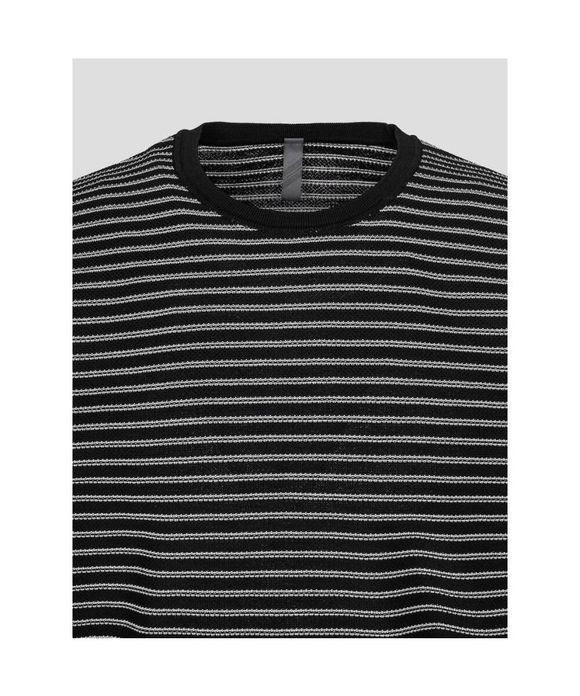 Binpolmen Gentle Tech Casual Pinstripe Round Knit Black