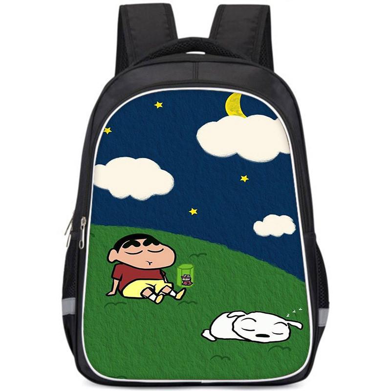 Spacious Crayon Shin-chan Oxford Cloth Backpack Lightweight School Bag For Kids