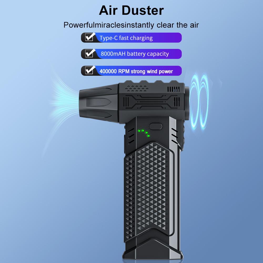 Cleaning Blower Tool Violent Fan Electric Air Duster B002 2025 Turbo Jet Fan Portable 3 Outlet Nozzles Blowing Snow 400000RPM Blow and Suction 2 In 1