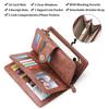 Women's Long Zipper RFID Wallet - European & American Style, Large Capacity PU Leather Clutch