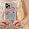 Applicable To IPhone 16 Mobile Phone Case Apple 13 Graffiti Pink Blue Puppy Bracelet 14 ProMax Cute 12 Magnetic 15