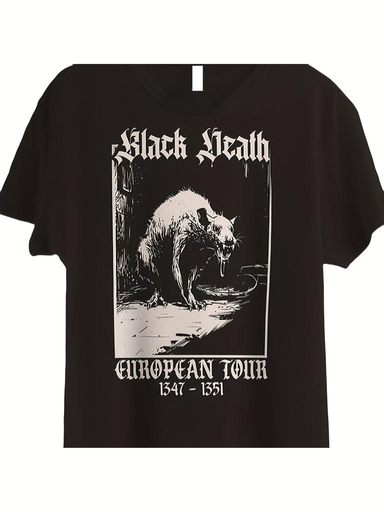 Black Death European Tour T-Shirt- Limited Edition Cotton Printed Shirts