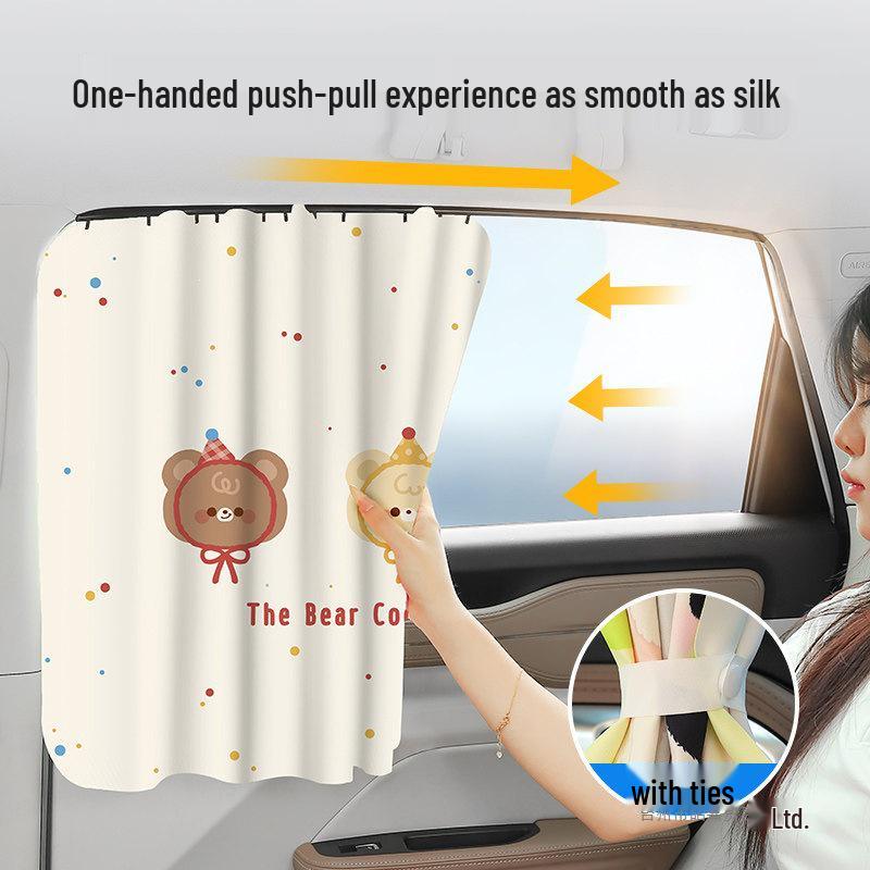 Car Window Sunshade: Sliding Rail Blackout Curtain for Baby Privacy and Sun Protection