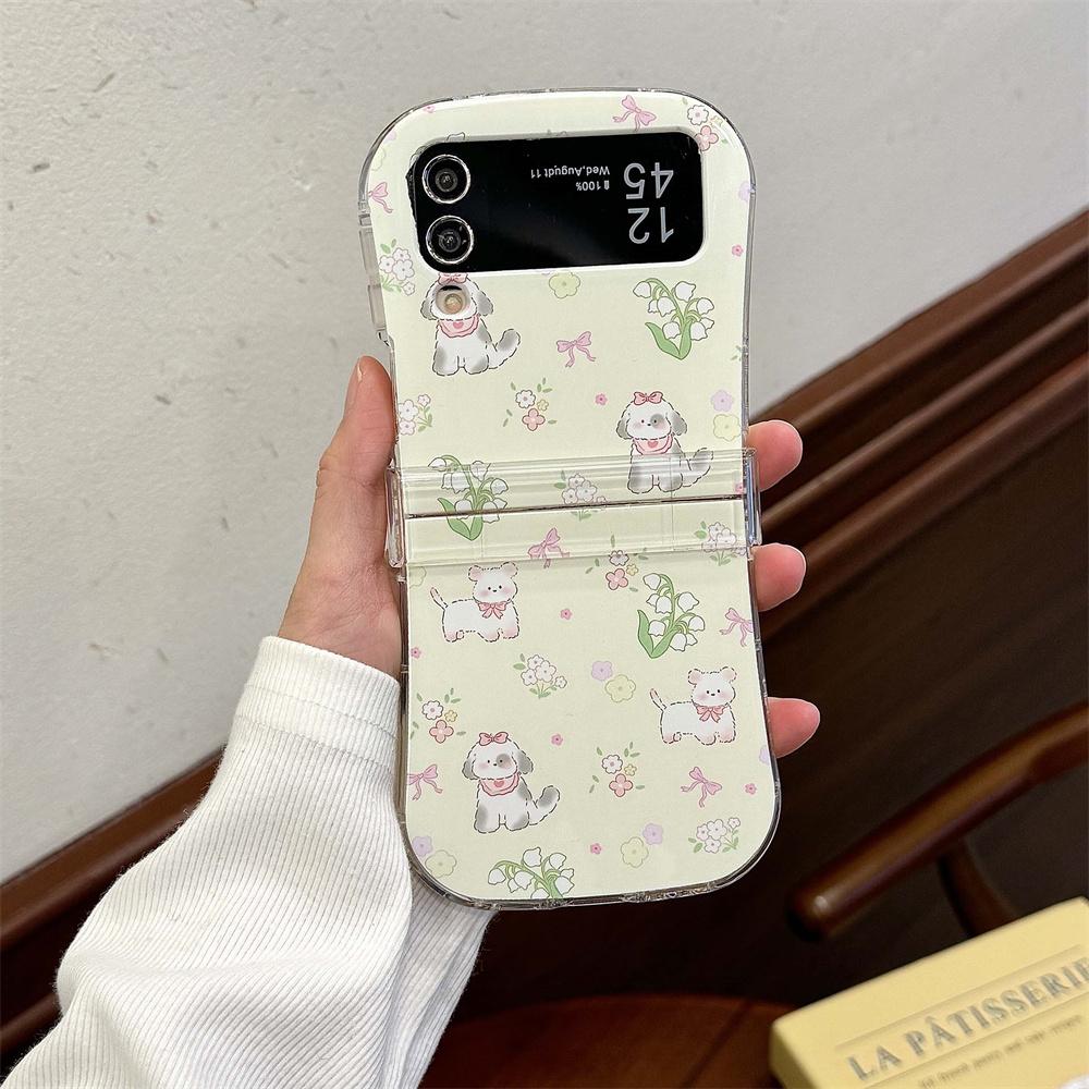 

for Samsung Flip6 Cute Cartoon Rabbit Flower Wrist Chain Case for Samsung Galaxy Z Flip 6 5 4 3 Zflip Bracelet Ins Korean Cover for Samsung Z Flip 6