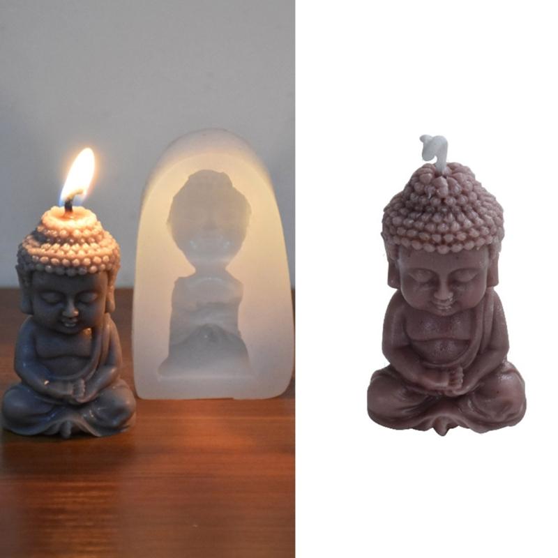 Buddha Silicone Candle Mold Church Buddha Incense Candle Plaster Decoration Mold DIY Church Candle Craft Fondant Mold