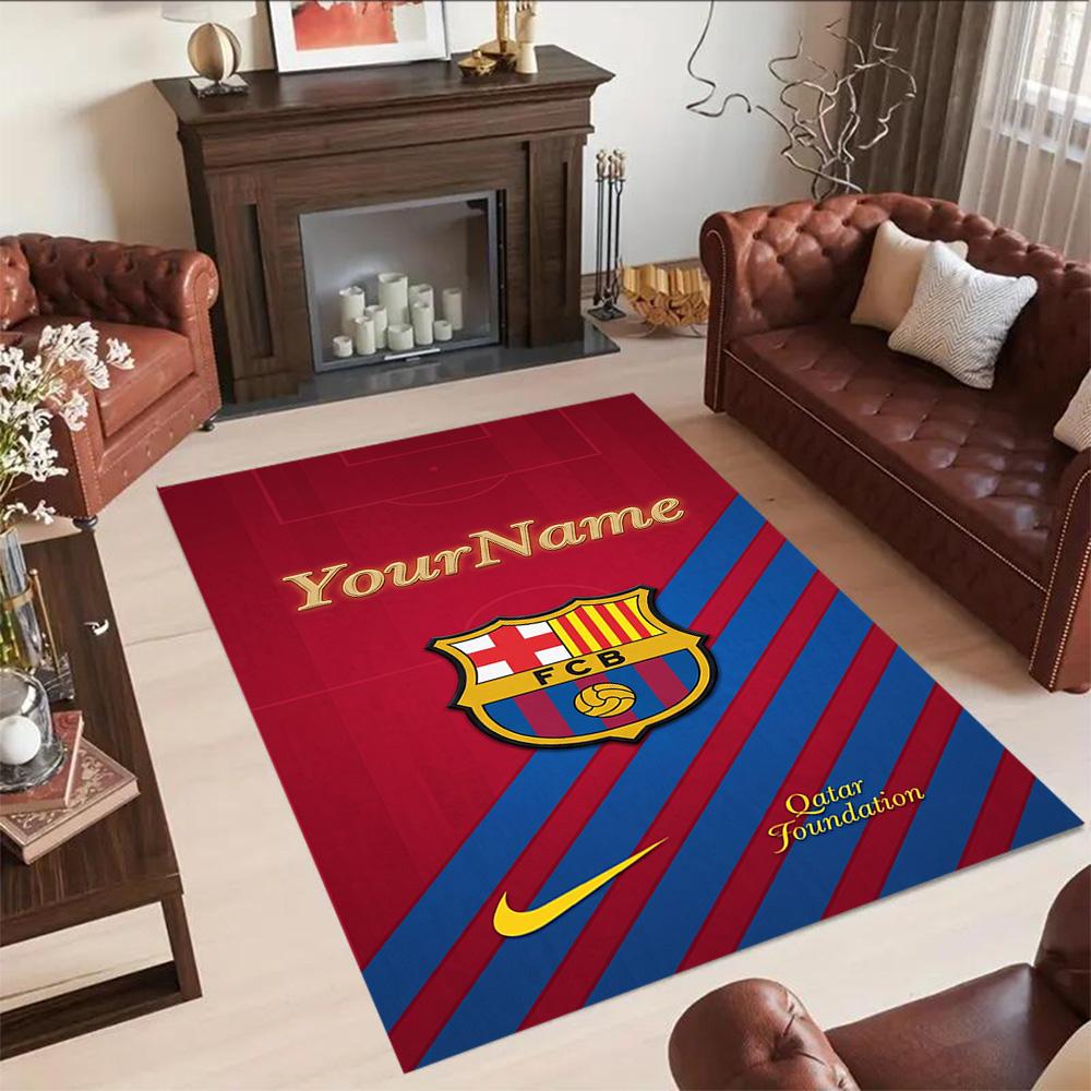 Fc Barcelona Personalized Name Carpet Suitable for Dining Room Outdoor Game Room Hallway Antislip Carpet Decorate Offices Spiritual Gift