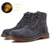 Fashion Brown Suede Boots for Men Classic Leisure Cowboy Boots Men Fur Warm Mens Leather Ankle Boots Plus Size 48 bota masculina