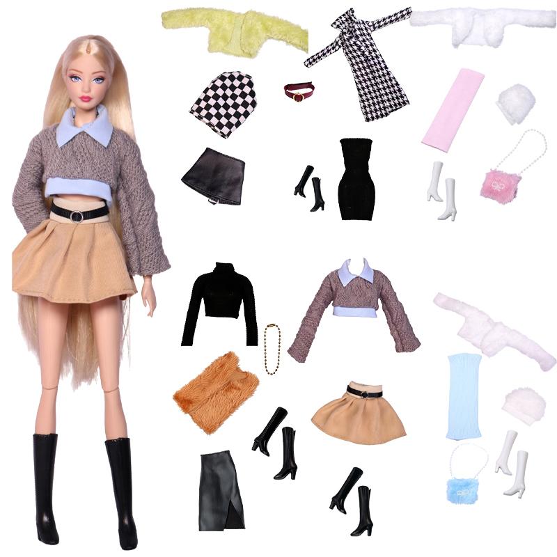 30cm 11,8 Zoll Für Barbies Puppen Kleidung Schuhe Halsketten Set Rock Geschäftsanzug Geeignete Prinzessinnenkleidung Für 1/6 Puppen Spielzeug Geschenk