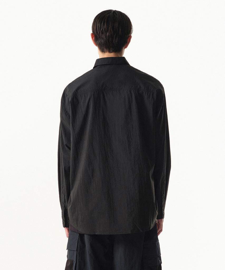 MUSINSA STANDARD [City Leisure] Lightweight Nylon Oversized Shirt [Black]