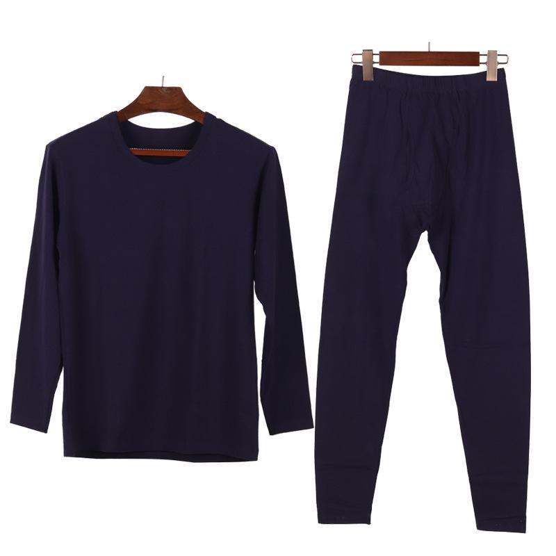 Men's Pure Cotton Round Neck Thermal Underwear Set - Lightweight, Breathable Autumn Bottom Wear