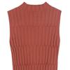 Women Bottoming Vest Solid Color Tops Collar Sleeveless Knitting Half High Slim Fit Tank Tops