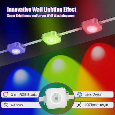 Smart RGBIC Eaves Lights Permanent Outdoor Lights Outdoor Christmas LED Light Strings with APP Remote Control IP67 Waterproof