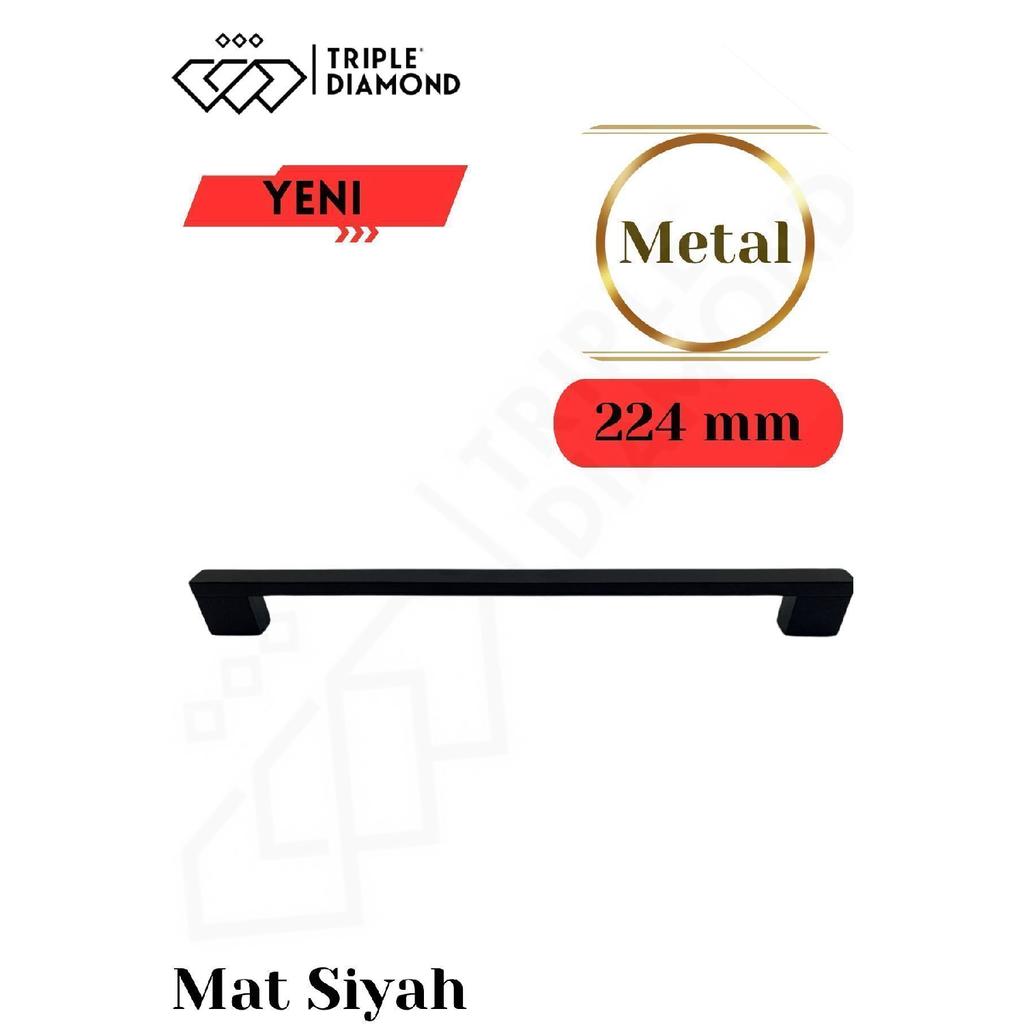224mm Metal Black Drawer Handles Cabinet Kitchen Furniture Handle 1 Piece ( 22.4cm )