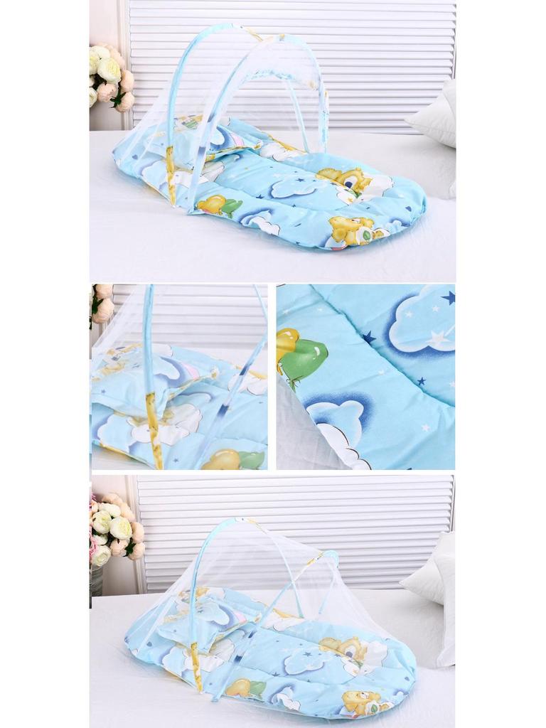 Mosquitera Universal Plegable para Bebé con Almohadilla de Algodón y Almohada
