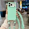 Für iPhone 17 Pro Lanyard Hülle Crossbody Strick-Lanyard Candy Weiche Handyhülle iPhone 17 Pro Max 16 15 14 Plus 13 12 Mini 17Air