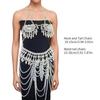 Multi Layered Beaded Tassels Bra Jewelry Set with Alloy Pearls Trendy Body Chain For Rave Beach Party Accessories