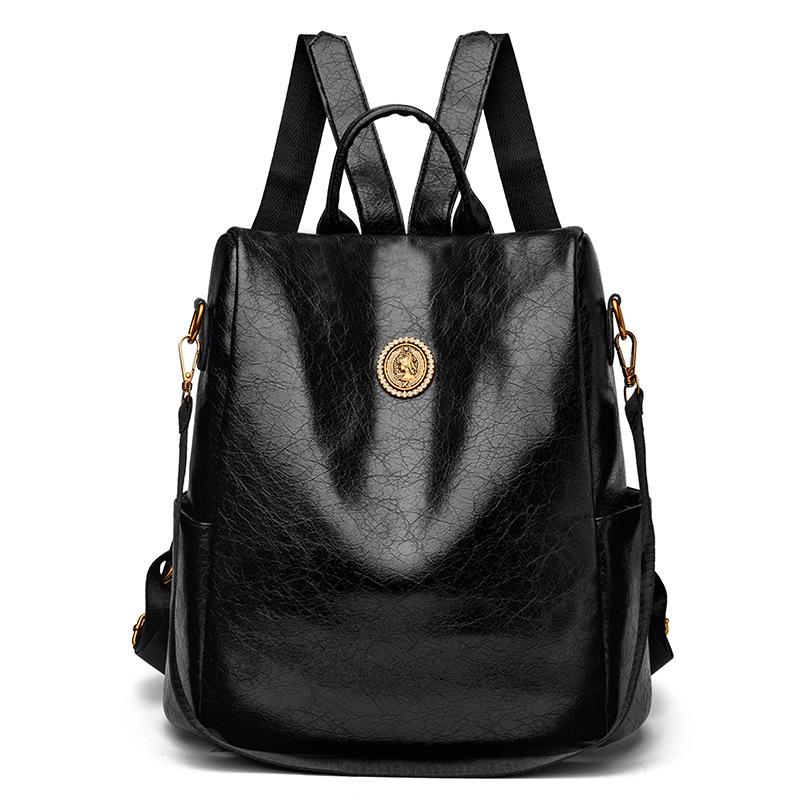 Ladies Stylish Shoulder Bag, Student Bag, Large Capacity Travel Backpack, Trendy Backpack чёрный