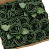 Aisle Decoration Flower 1 Box Artificial Flowers PE Foam Realistic Dahlia Rose Valentines Day Gift Home Roses Fake with Flexible Wire Stems