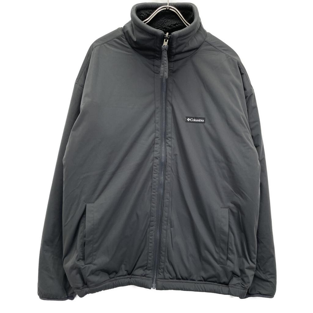 Columbia Black PM3437-010 Chicago Avenue Reversible Fleece Jacket Jacket L Black X grayUsed