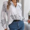 GMXIA Women's Fashion Casual Summer Suit Long Sleeve Collar Blouses & Alphabets Shirts
