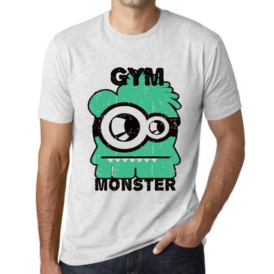 Чоловіча вінтажна футболка з графічним принтом, футболка для спортзалу Monster, вінтажний білий