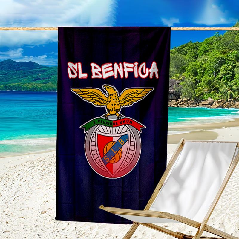 Ben-fica Fußballverein Bedrucktes Strandtuch, Superweiche Mikrofaser, Perfektes Geschenk zum Geburtstag, für Pool, Strand, Reisen, für Familie und Freunde