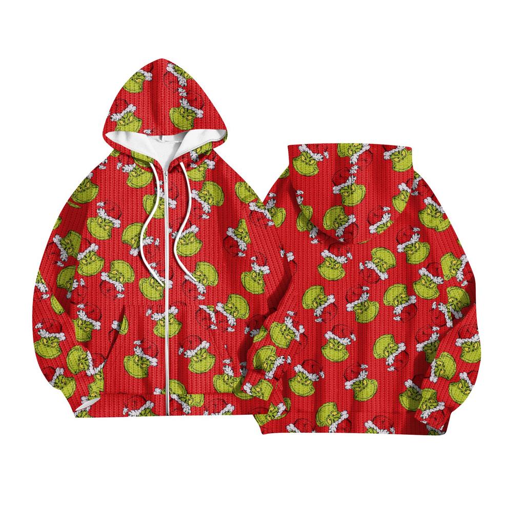 Women's Fashion Jacket Casual Printed Long-sleeved Hooded Cardigan Sweatshirts