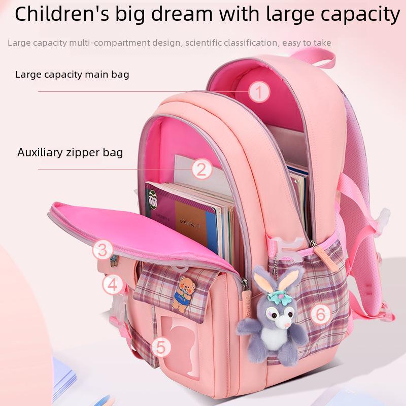 Cartoon Cute Schoolbag for Elementary Girls In Grades 1-6: Lightweight Backpack