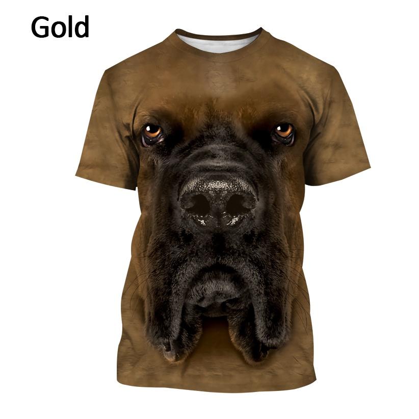 Tricou de modă cu gât rotund de vară cu imprimare 3D pentru câini