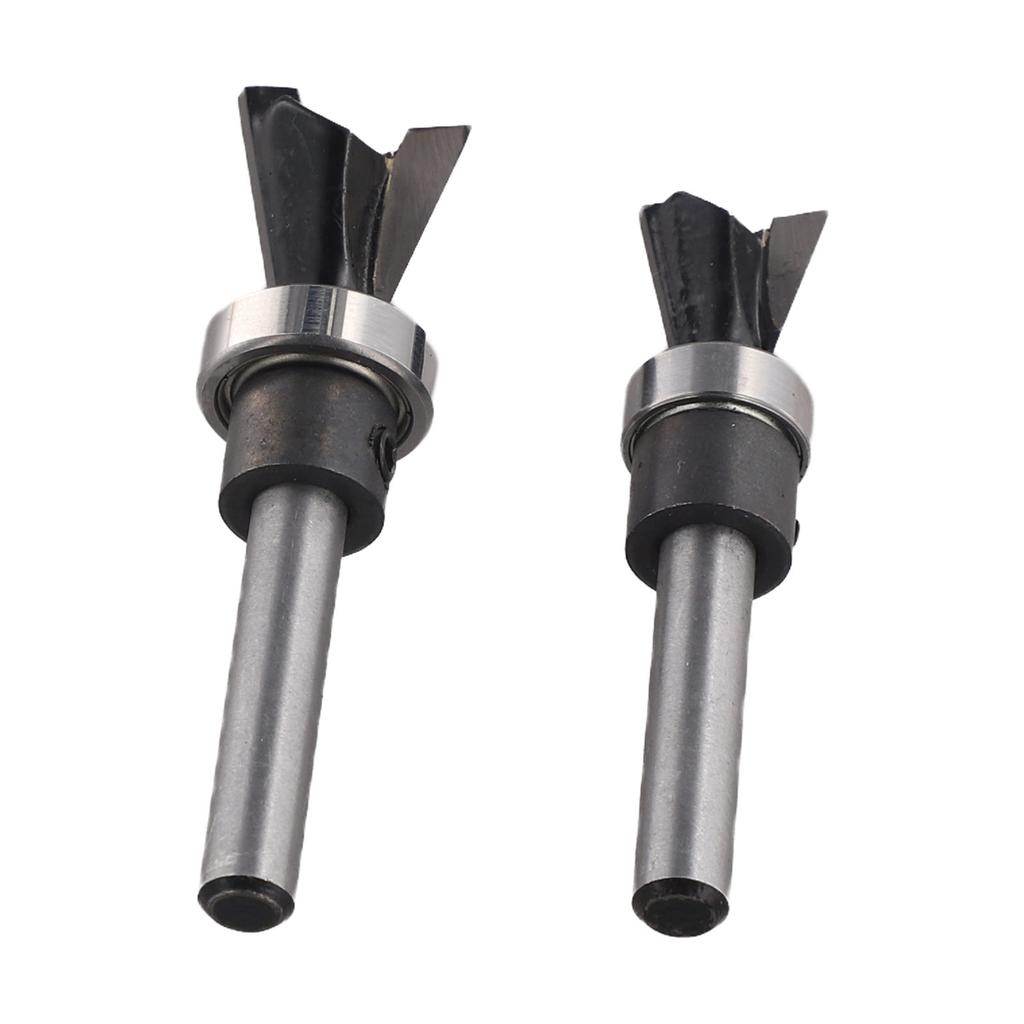 Woodworking Router Bit 14IN Carbide Dovetail Profile with Bottom Bearing for Precise and Stable Routing on Wood Materials