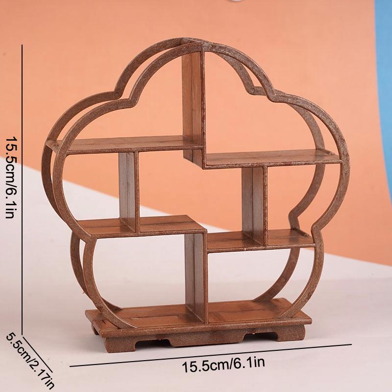 Mini Antique Shelf Ornaments Dollhouse Simulation Display Stand Storage Shelf Model Doll Furniture Micro Scene Decor Props