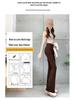 Women's High Waist American Style Brown Flare Jeans, Plus Size, Slimming Bell Bottom - Perfect for 2025 Spring/Autumn Trends.