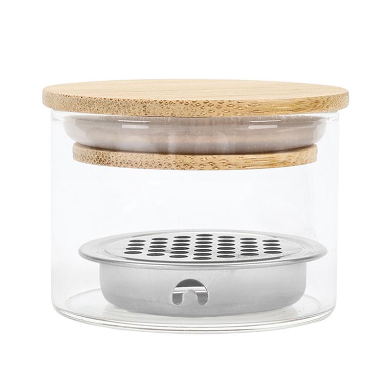 Nail Art Thickened Glass Brush Washing Crystal Cup Stainless Steel Mesh Filter Cup Light Therapy Brush Cleaning Tool