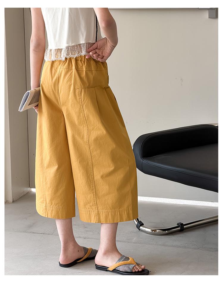Girls' pants 2026 new stylish casual loose mid size children's thin and versatile girls' cropped pants summer