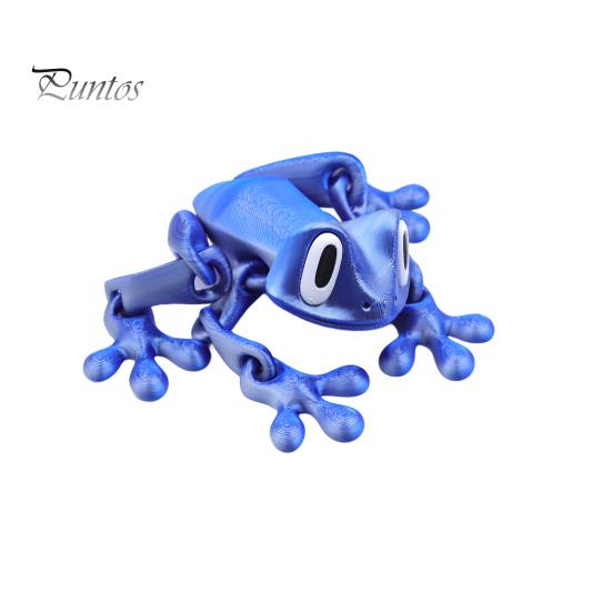 

Магнитная 3D-печатная игрушка-лягушка с подвижными суставами Магнит на холодильник в виде лягушки Фигурка животного с шарнирным соединением Украшение для домашнего офиса и монитора компьютера синий