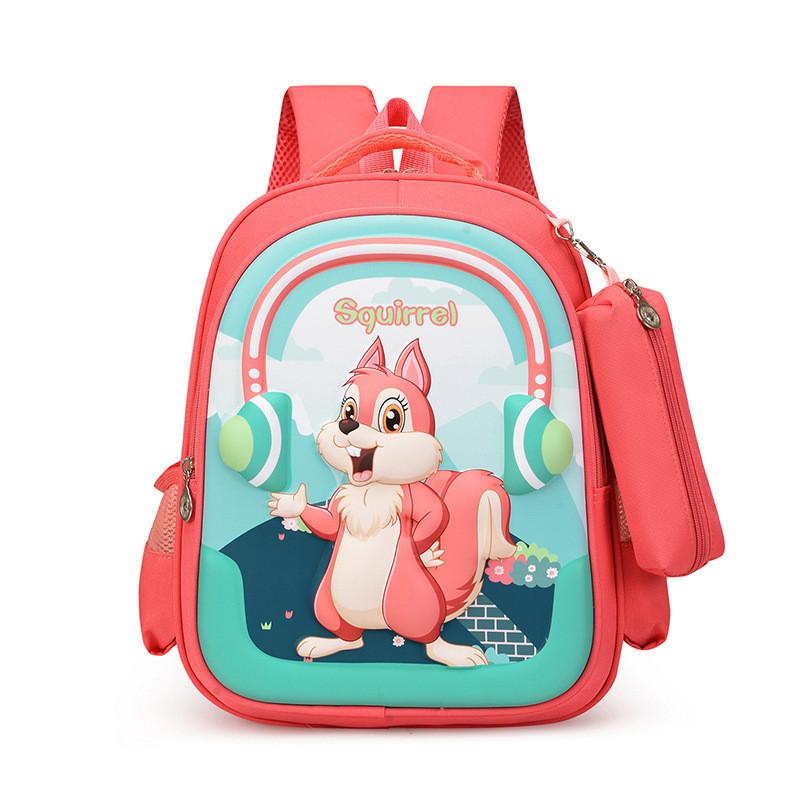 Stylish Lion School Bag For Children Neutral Gender Durable Black Squirrel