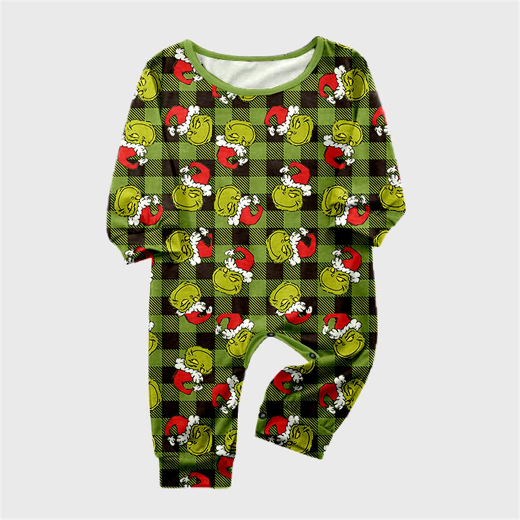 Christmas Print Cute Family Set Pajamas, Home Clothes, Family Set Long Sleeve Top Pants Set