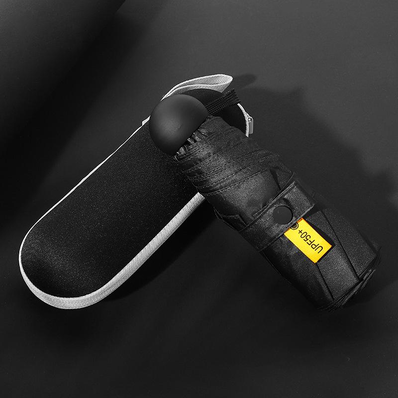 Kompakter ultraleichter fünffach faltbarer Vinyl-Sonnenschirm für Sonne und Regen