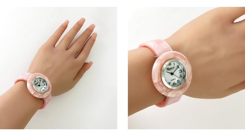 Rapport Damen Kunststoff Armreif Uhr 163002 Pastellrosa