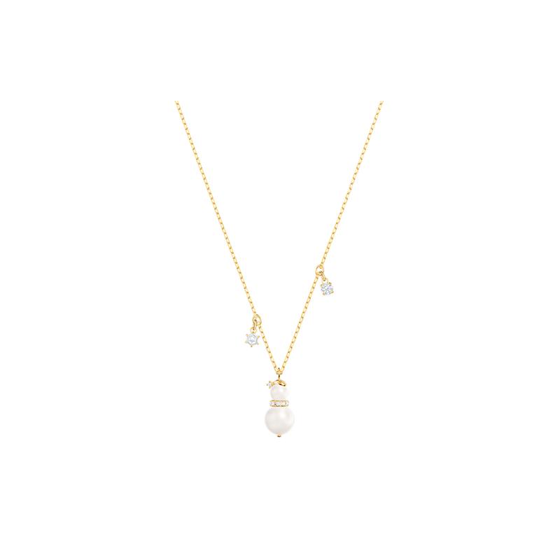 Swarovski Winter Snowman Pearl Crystal/semi-precious stone, pearl necklace for women 5528916