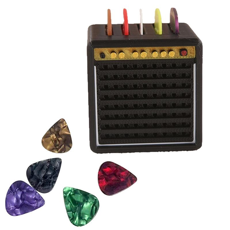 

3D Printed Guitar Picks Holder Box With 5 Guitar Picks Guitar Pick Display Holder, Amp Speaker Styled Pick Holder Guitar Pick