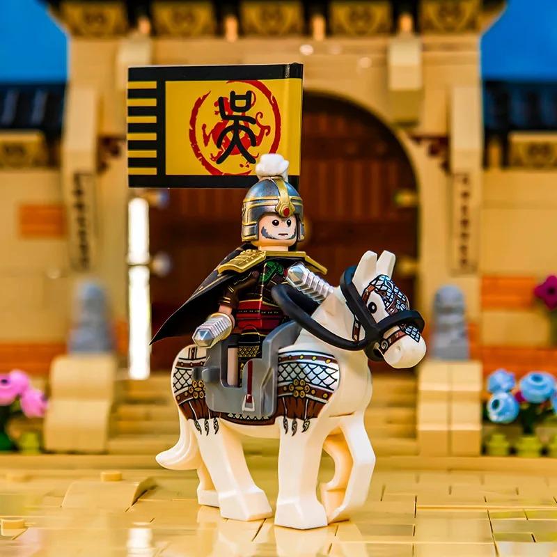 Building Block Man Figurine Three Kingdoms Zhuge Liang Armor Version Lu Bu Children's Assembly Toy Boy Holiday Gift Collection