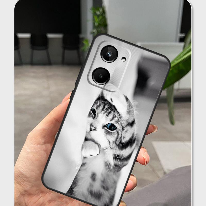Cute Cat Kitten Case For Realme 13 12 10 11 14 Pro Plus GT6 GT7 Pro C55 C51 C25 C33 C61 C65 C67 C53 C71 C75