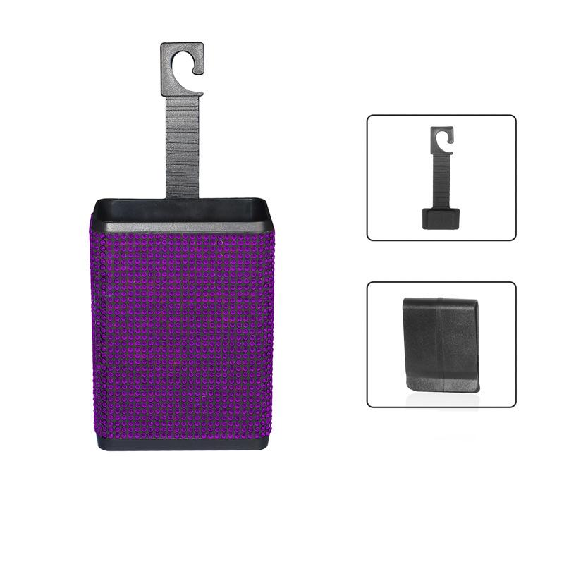 Strass Auto Mülleimer Aufbewahrungsbehälter Kunststoff Farbiger Diamant Rücken Aufbewahrungsbox Müllgreifer Bling Auto Hängezubehör