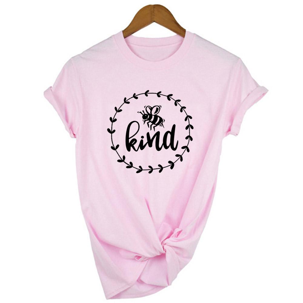 Bee Kind Print Graphic Tees Women Summer Short Sleeve Female T Shirt Mujer Camisetas Aesthetic Harajuku