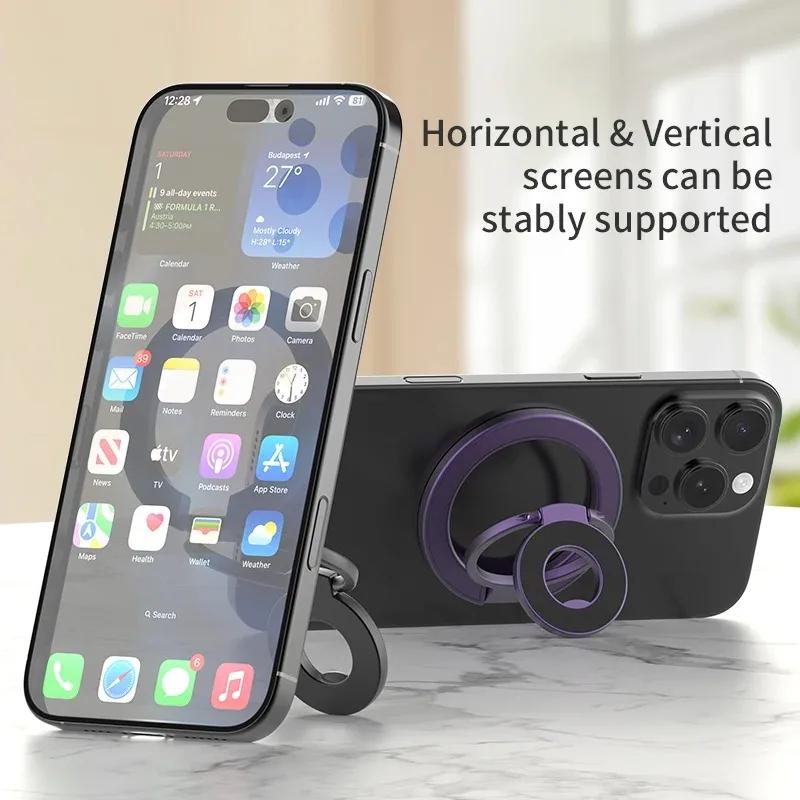 Magnetic Cellphone Grip Double Sided Magnetic Ring Phone Holder Cellphones Magnetic TripleFold Stand Phone Accessories