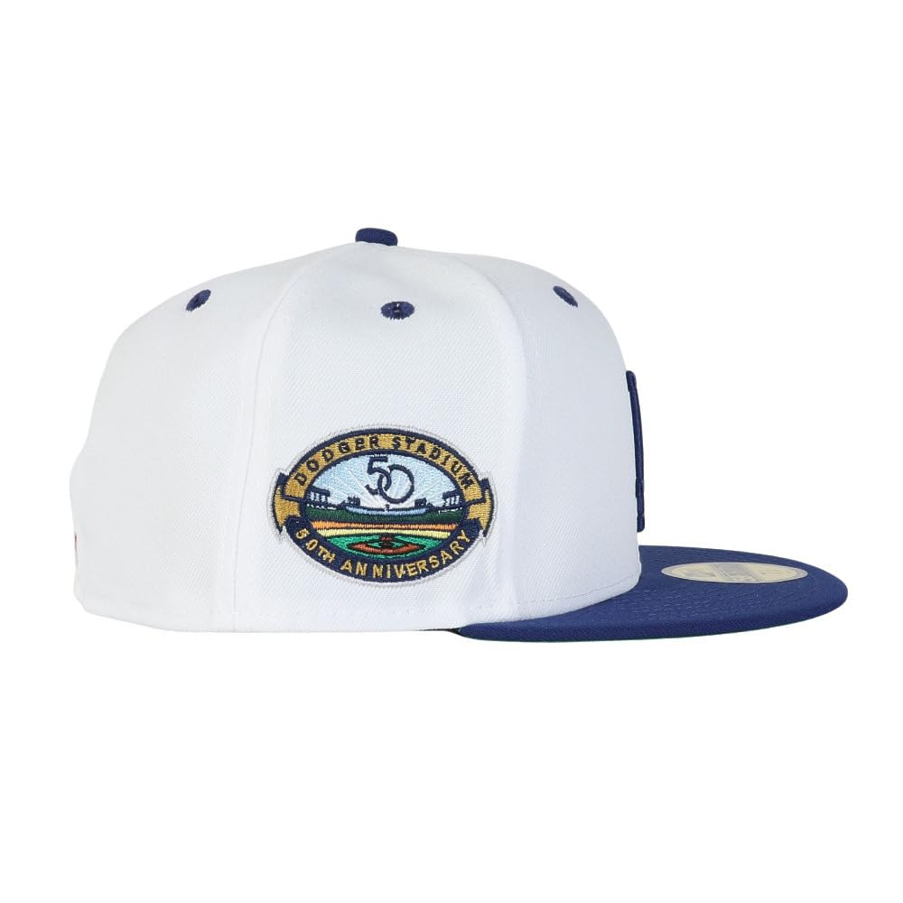 New Era 59FIFTY Side Patch Cap, MLB, LA White/Dark Royal, 7 3/4 inch, 5950 DOD PACK SP LOSDOD WHI DROY, 14388863, NER36C9817