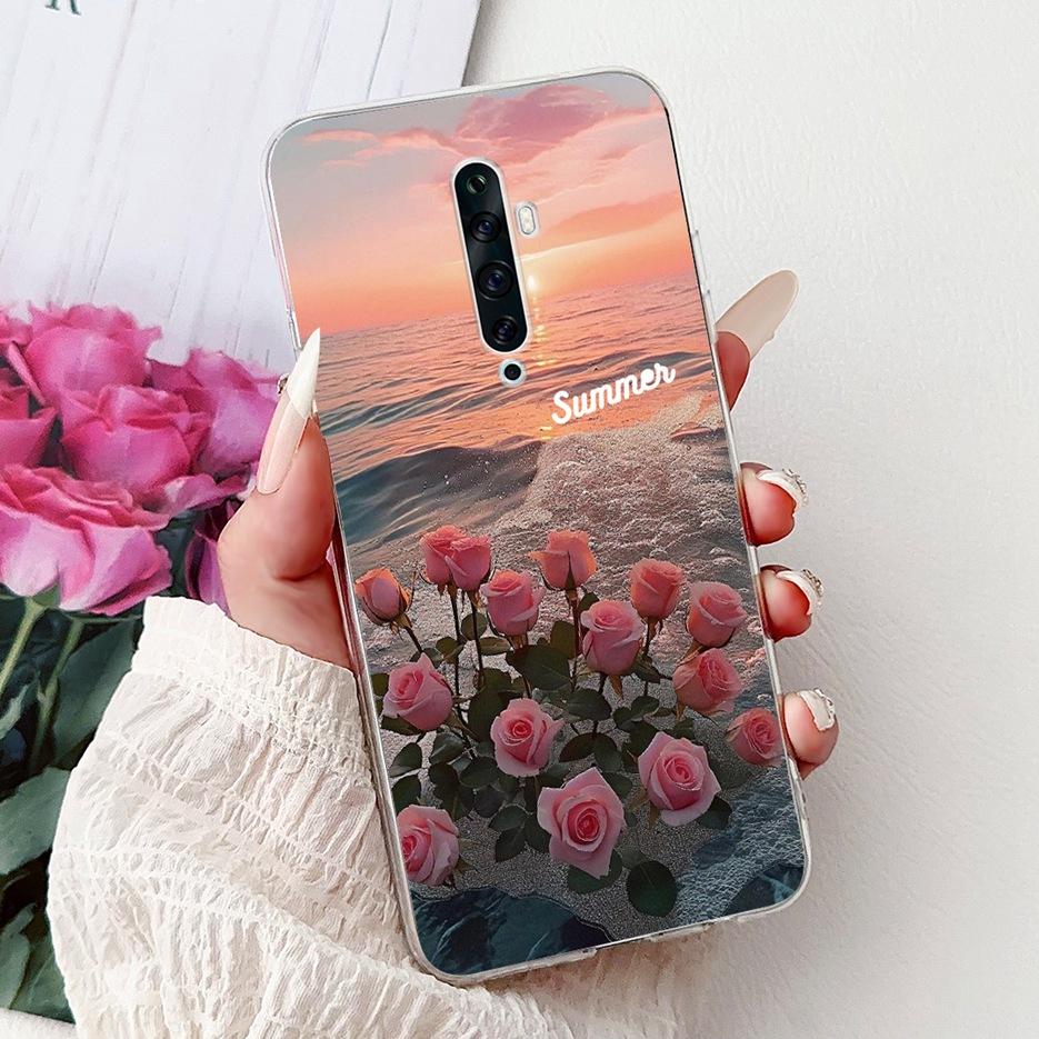 For Oppo Reno 2 Case Reno 2F 2Z Stylish Flowers Painted Cover Soft Slim Phone Case For Oppo Reno2 F Z Reno2F Reno2Z Fundas Coque