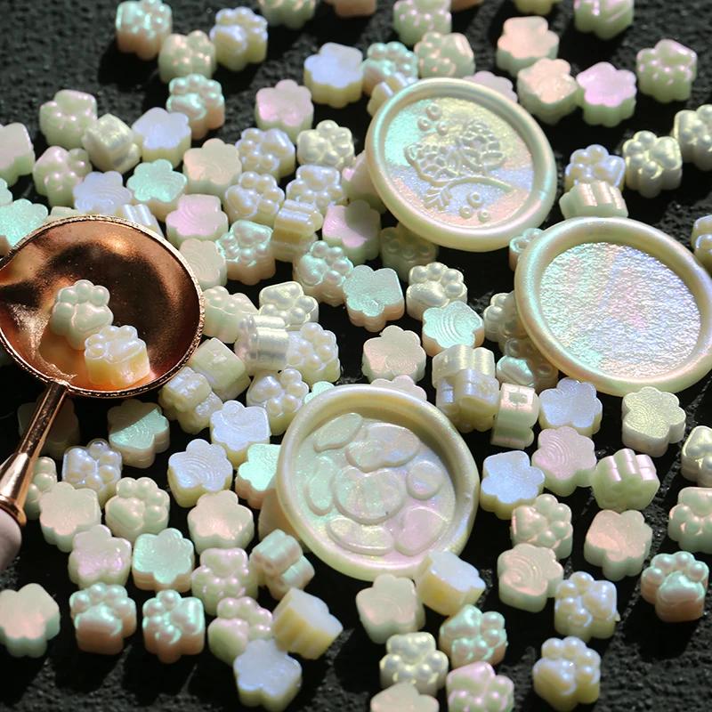 150pcs Original Cat Paw Seal Wax Grains Mixed Color Pearlescent Wax DIY Manual Account Greeting Card Envelope Decoration