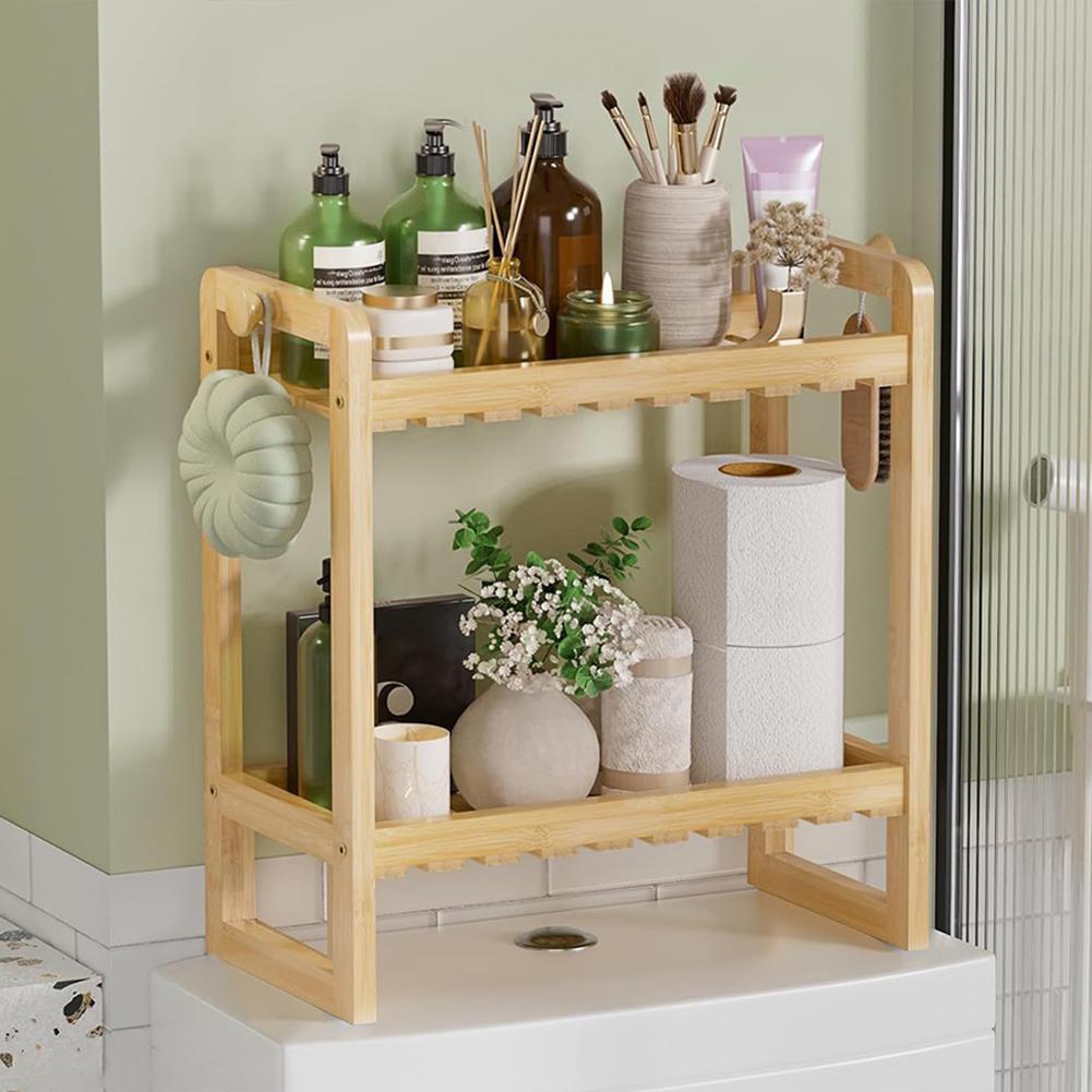 Ράφι Αποθήκευσης Μπαμπού Πάνω από την Τουαλέτα Οργανωτές και Ράφια Αποθήκευσης Μπάνιου Ράφι Μπάνιου Πάνω από την Τουαλέτα για Μικρό Μπάνιο